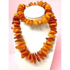 Vintage Baltic Amber Butterscotch Beaded Necklace 24 Inches
